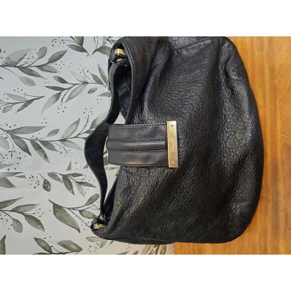 Gucci Purse Black Leather Hobo Style Authentic Shoulder Bag - Picture 1 of 9